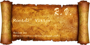 Rontó Viktor névjegykártya