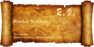 Rontó Viktor névjegykártya